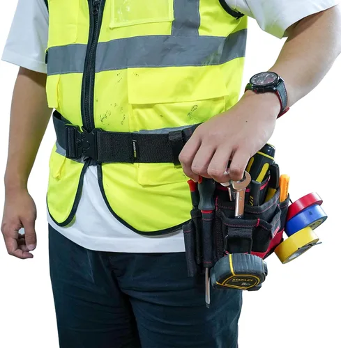 Miniatura 7 de MELOTOUGH Cinturón de herramientas de trabajo de tela de nailon de 2 pulgadas para hombres con hebilla de metal resistente de liberación rápida