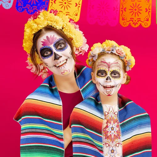 Miniatura 6 de 24 piezas de camino de mesa de sarape mexicano tejido a mano con flecos de algodón, camino de mesa colorido a rayas mexicanas para decoraciones