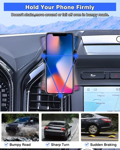Miniatura 3 de Karltys F150 - Soporte para teléfono de automóvil para Ford F-150 2015-2020, soporte para teléfono celular, soporte de teléfono para ventilación