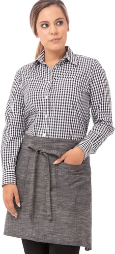 Chef Works Corvallis Half Bistro - Delantal unisex (talla única), color negro y gris