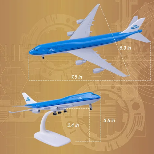 Miniatura 5 de Modelo de avión 1:300 escala KLM Holland B747 modelo avión para regalo y decoración