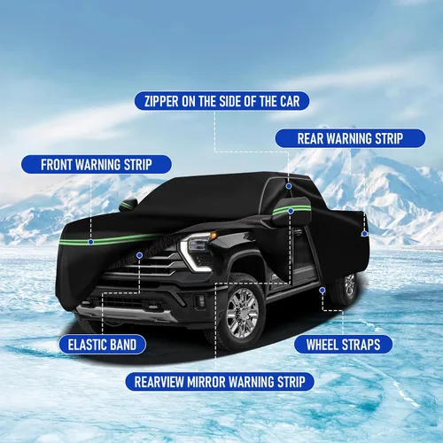 Miniatura 6 de Cubierta de protección para todo tipo de clima, Compatible con Chevrolet Silverado 1500 2018-2023, cubierta de auto completa profesional de 6 capas