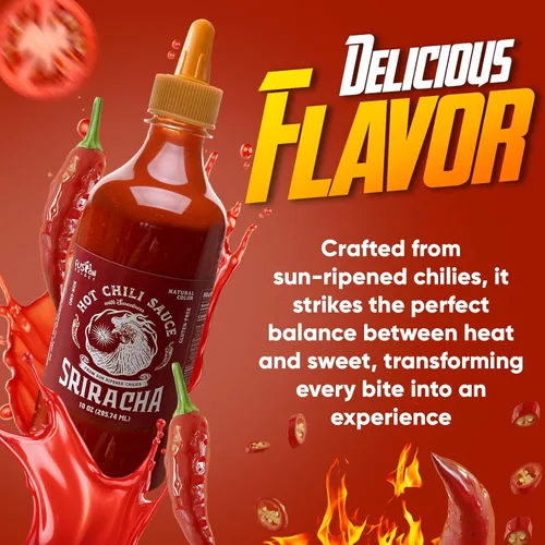 Miniatura 5 de Fusion Select Salsa picante Sriracha de 10 onzas, condimento gourmet de salsa picante y dulce para cocinar, pizza, salteado, pollo, carne, taco