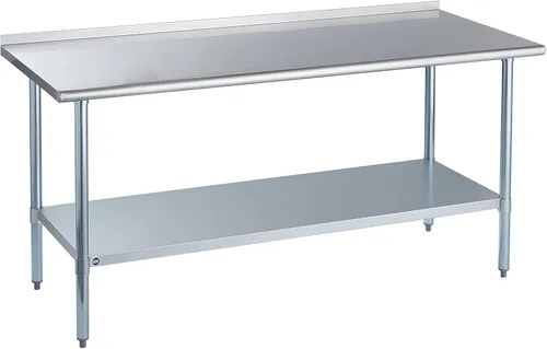 Miniatura 78 de Mesa de acero inoxidable para preparación y trabajo con protector contra salpicaduras, 24x72 pulgadas