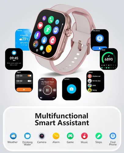 Miniatura 7 de Reloj inteligente para mujer, monitor de presión arterial, frecuencia cardíaca, oxígeno en sangre, sueño, rastreador de actividad impermeable 3ATM