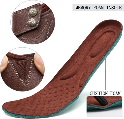 Miniatura 3 de Mocasines Penny y zapatos sin cordones para mujer, zapatos planos de cuero para conducir, cómodos zapatos de trabajo para caminar