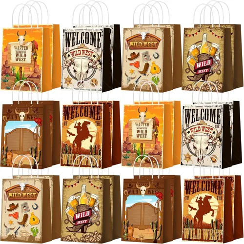 Miniatura 14 de Outus 24 piezas de bolsas de regalo de fiesta de mariposa, bolsas de golosinas de mariposa, bolsas de papel para regalos con mango, morado, azul