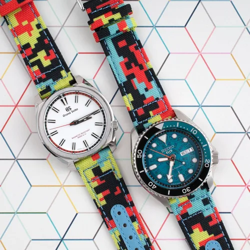 Miniatura 102 de StrapHabit Correa de reloj de liberación rápida, correa de reloj de tela de vela, dos longitudes, correa de reloj de piel de nailon, 0.748 in, 0.787
