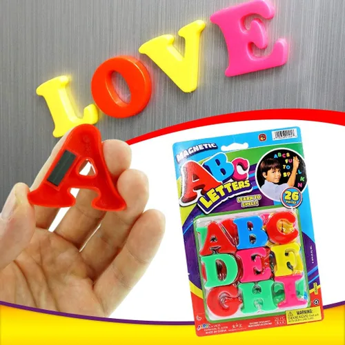 Miniatura 3 de JA-RU Juego de letras magnéticas (1 paquete de letras ABC) letras de plástico coloridas. Imanes de refrigerador para niños y niños pequeños.