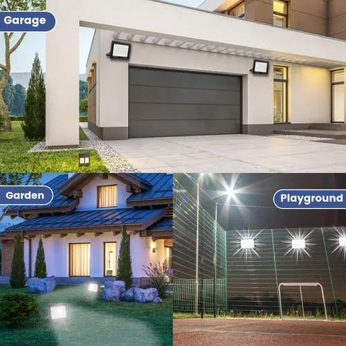 Miniatura 7 de Ceena paquete de 2 luces LED de inundación enchufables de 60W para exteriores, foco LED superbrillante de 6000lm con cable de 1.8 m, luz de trabajo