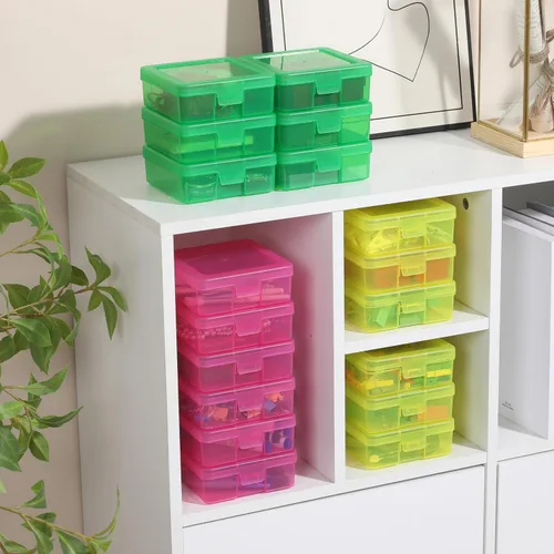 Miniatura 6 de Novelinks 18 unidades de pequeños contenedores de almacenamiento de plástico transparente, cajas y organizadores de almacenamiento para manualidades
