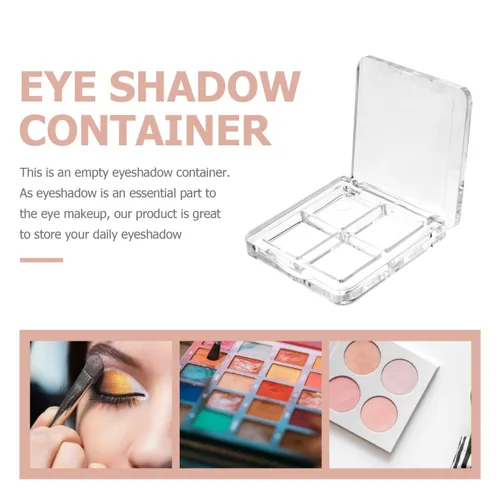 Miniatura 6 de Beaupretty Paleta de sombra de ojos vacía 4 rejillas sombra de ojos lápiz labial caja de almacenamiento caja de maquillaje transparente DIY