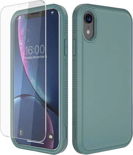 Miniatura 15 de Diverbox Funda para iPhone XR [Protector de Pantalla de Vidrio Templado] [A Prueba de Golpes] [A Prueba de Caídas] Funda de Teléfono de Protección
