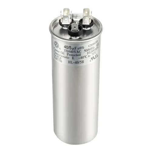 Miniatura 9 de Condensador de CA 45+5 uF 45/5 MFD ±6% 370V/440VAC CBB65 Condensador de arranque circular de doble funcionamiento para bomba de calor, aire