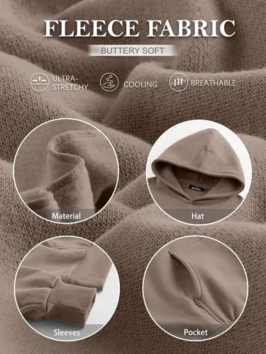 Miniatura 6 de Trendy Queen - Sudaderas extragrandes con capucha para mujer, suéteres de manga larga, sin botones, de vellón, de otoño, ropa de invierno