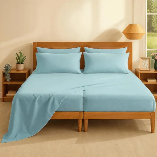 Miniatura 71 de Casa Platino Sábanas de cama individual XL, sábanas de 100 % algodón con 2 fundas de almohada, tejido percal crujiente y sensación acogedora, verde