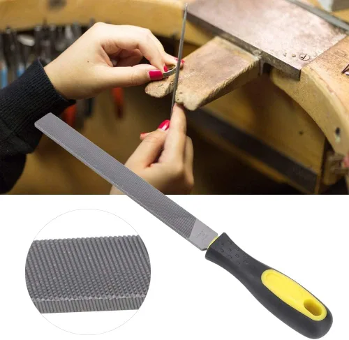 Miniatura 7 de Lima plana de metal de 8 pulgadas con asa, herramienta profesional de acero de alto carbono para afilar, dar forma y desbarbar metal, madera