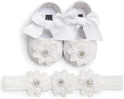 Miniatura 4 de QWZban Zapatos deportivos de princesa con suela suave y lazo para bebé y niña, zapatos planos Mary Jane, para recién nacidos, ligeros, para bebés