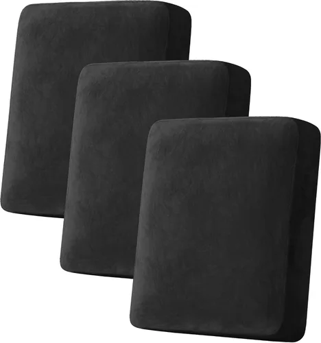 Miniatura 93 de H.VERSAILTEX - Funda de terciopelo elástica y afelpada para protección de cojines de sofá biplaza, silla o sofá, 2 piezas, tamaño grande, color gris