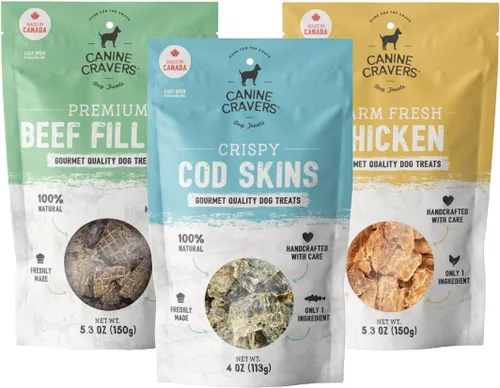 Miniatura 18 de Canine Cravers Golosinas para Perros de Un Solo Ingrediente – Filetes de Cordero Premium - Alimento para Mascotas Hipoalergénico Secado al Aire