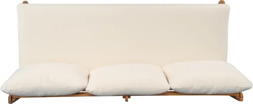 Miniatura 7 de Christopher Knight Home Poppy - Sofá de madera de acacia para exteriores de 3 plazas con cojín, sofá de madera para patio con cojín, cómodo sofá