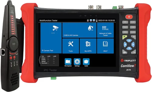 Triplett 8174 CamView 7 Probador de cámara de seguridad y analizador de espectro 2.4G con pantalla táctil Retina de 7"