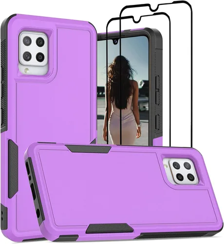 Miniatura 8 de Jeylly Funda para Samsung Galaxy A42 5G con protector de pantalla de vidrio templado, resistente a los golpes, a prueba de caídas, duradera