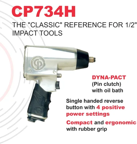 Miniatura 2 de Chicago Pneumatic CP734H, llave de impacto neumática para servicio pesado de 1/2 pulgada