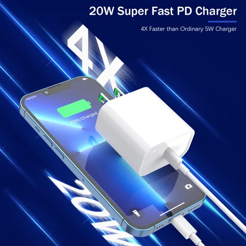 Miniatura 2 de 【Certificado Apple MFi】Cargador Rápido iPhone, Cable de Carga Rápida i Phone Paquete de 3 Cargador iPhone Bloque de Enchufe de Carga Rápida Cable