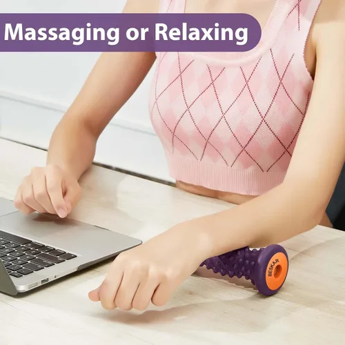 Miniatura 6 de BESKAR Rodillo de masaje para los pies para aliviar la fascitis plantar, herramienta de reflexología de los pies, rodillo de masaje de puntos de Uva