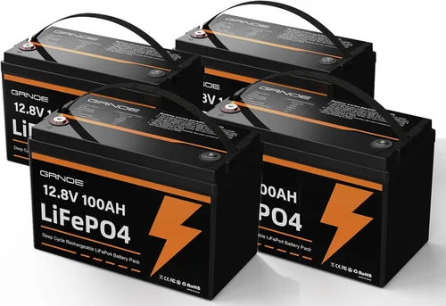 Miniatura 10 de Grupo 24 LiFePO4 Batería 12V 100Ah, batería de litio ligera de 21.9 libras con BMS de 100 A, 4S4P expandible, hasta 15,000 ciclos, ideal para RV