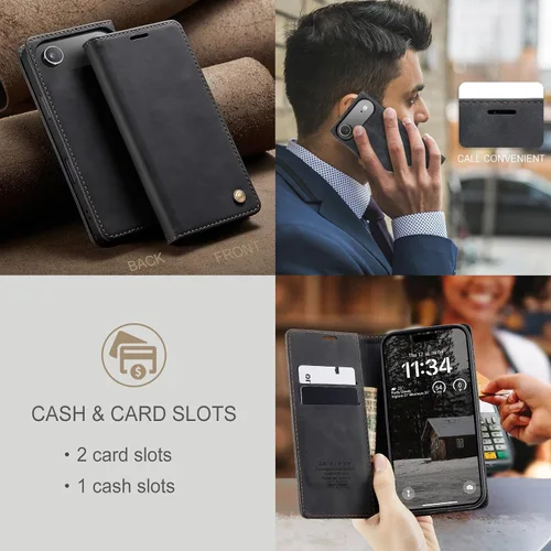 Miniatura 6 de QLTYPRI Para iPhone Air Case Wallet Con Tarjetero, Vintage PU Cuero Kickstand Cierre Magnético A Prueba De Golpes Folio Libro Funda Para IPhone 17