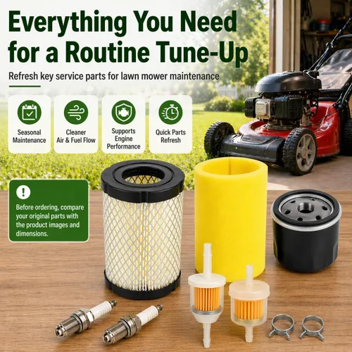 Miniatura 6 de YTH18542 Kit de ajuste de filtro de aire y aceite para cortadora Husqvarna YTH18542 Craftsman 917.289244 917.288620 917.203810 917.203830 917.288070