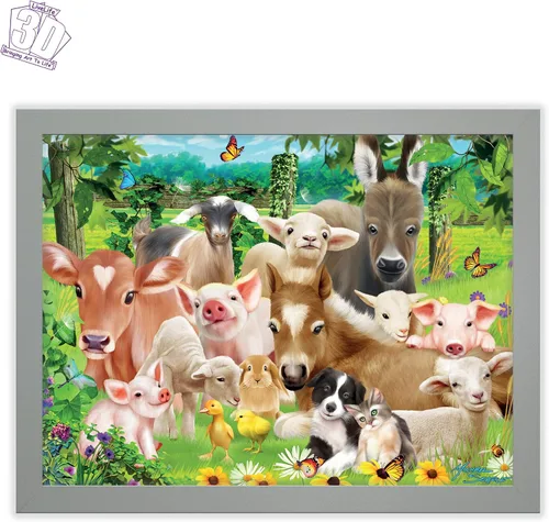 Miniatura 2 de 3D LiveLife Imágenes lenticulares - Animales de granja de bebés de Deluxebase. Arte de pared de animales de 12 x 16 pulgadas sin marco con efecto 3D