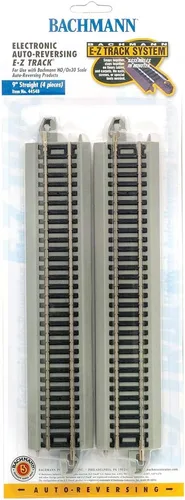 Miniatura 2 de Bachmann Trains E-Z TRACK REVERSING 9" RECTO (4/tarjeta) - Riel de plata de níquel con plataforma gris - Escala HO