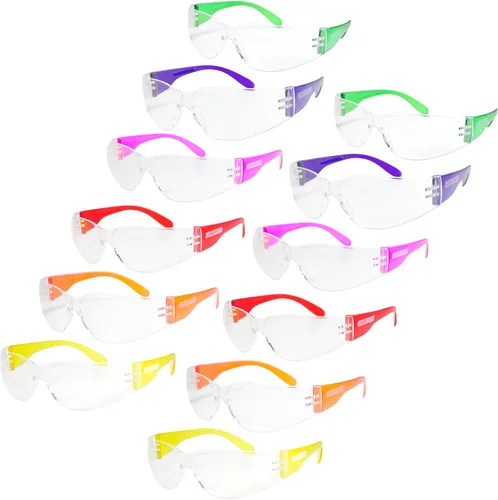 Miniatura 12 de Jorestech Eyewear - Lentes de seguridad protectoras, lentes de policarbonato resistentes a impactos, paquete de 12 (Amarillo)