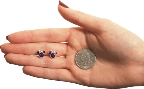Miniatura 4 de Disney Womens Minnie Mouse Birthstone Stud Earrings - Minnie Mouse Earrings - Birthstone Jewelry - Disney Jewelry