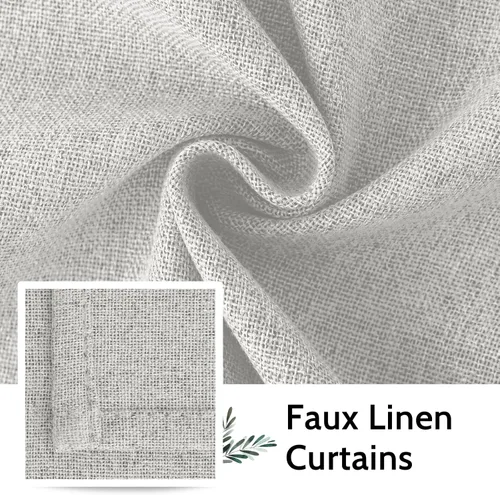 Miniatura 5 de SimpleHome - Cortinas 100% opacas de lino color naranja quemado, de 72 pulgadas de largo, con pestaña trasera de estilo granja para sala de estar