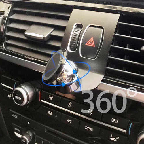 Miniatura 3 de Soporte giratorio para teléfono celular de 360 grados, soporte para teléfono móvil negro (imán) compatible con BMW X3 X4 F25 F26 2010-2016 (negro)