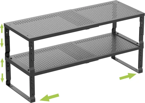 Miniatura 16 de Jojocross Organizador de estante de especias apilable y expandible para gabinete de cocina, estante de mostrador ajustable, encimera, despensa, 1