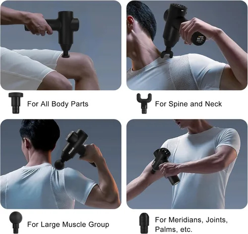 Miniatura 4 de Pistola de masaje Mebak 7, pistola de masaje de tejido profundo para alivio del dolor, masajeador muscular para hogar, oficina y gimnasio, 5 niveles