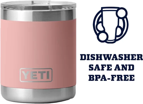 Miniatura 3 de Yeti Rambler Vaso corto de 10 onzas con aislamiento térmico al vacío, de acero inoxidable, con tapa MagSlider Rosa arenisca.