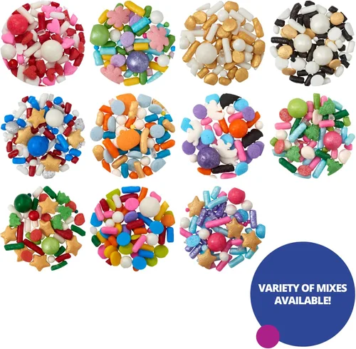 Miniatura 4 de DECOPAC Sweet Tooth Deluxe Fusion Mix, 26 onzas, chispas de caramelo en recipiente de mano, gránulos comestibles para pasteles de celebración