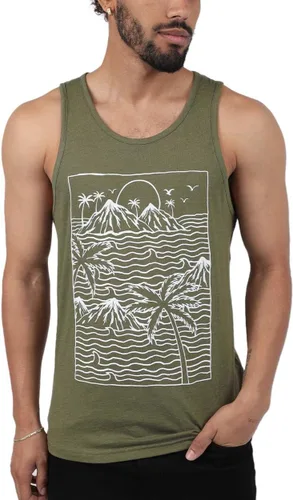 INTO THE AM Camisetas sin mangas con gráficos prémium para hombre, camisetas sin mangas de verano para playa, talla S a 2XL