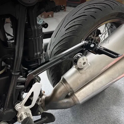 Miniatura 4 de Estriberas de pasajero trasero para motocicleta, compatibles con BMW R9T/ R NINE T Pure/R NINE T Racer/R NINE T Scrambler Estriberas plegables Negro