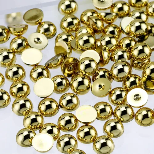 Miniatura 64 de 1500 PIEZAS 4mm Perlas Blancas de Media Parte Plana para Manualidades Joyería Álbum de Recortes Decoración de Uñas, Perlas de Parte Plana para Blanco