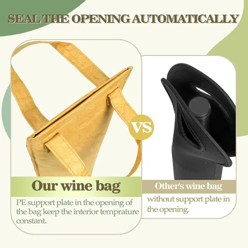 Miniatura 2 de Tirrinia Bolsa transportadora de vino individual, bolsa térmica para enfriar vino para viajes, picnic y regalos de vino, bolsa acolchada térmica