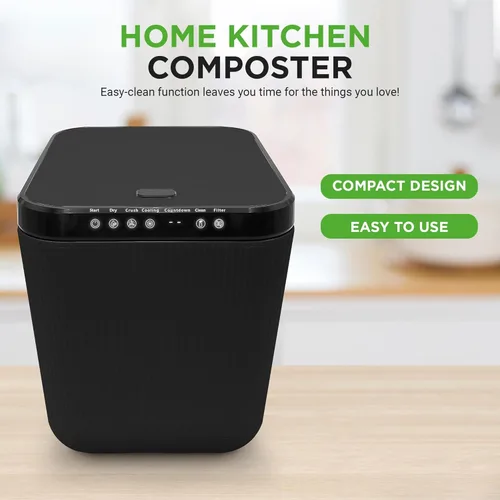 Miniatura 6 de Nutrichef Compostador eléctrico de cocina de 3 litros – Material orgánico de compostaje y restos de comida Papelera automática de abono para Gris