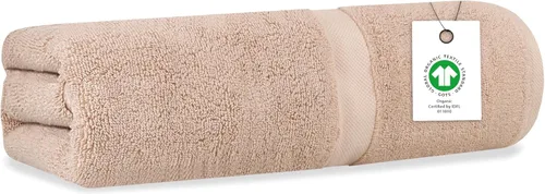 Miniatura 26 de Toalla de baño de felpa de algodón orgánico de lujo Certificado GOTS y OEKO-TEX Toallas de calidad hotelera premium Tecnología Feather Touch