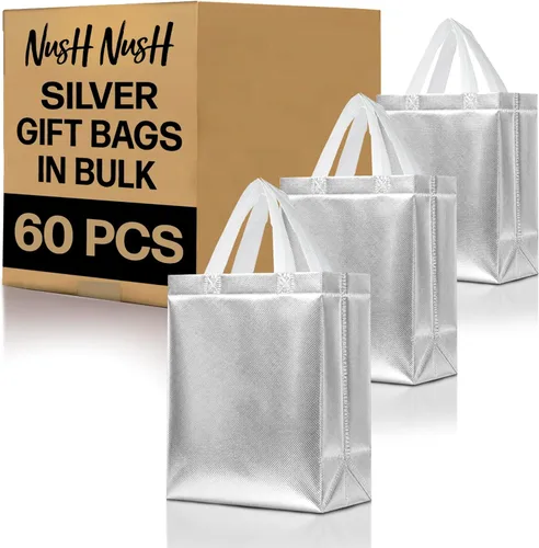Miniatura 25 de Nush Nush Bolsas de regalo de color azul aguamarina de gran tamaño – Juego de 30 bolsas de regalo azul claro brillante con asas a granel – Bolsa